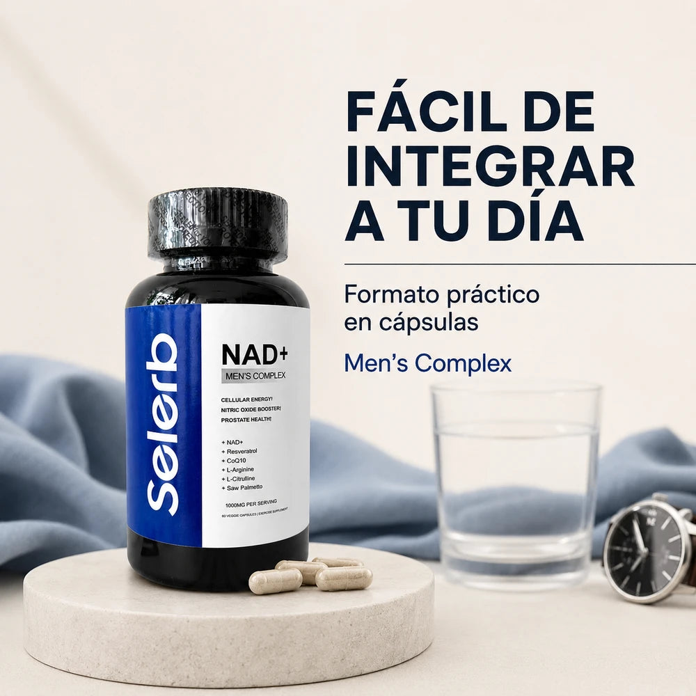 Selerb NAD+ Men’s Complex – Energía, Vitalidad y Bienestar Masculino | 60 Cápsulas