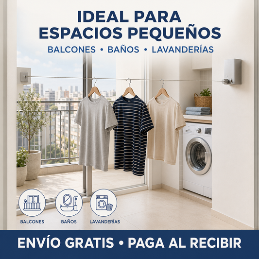 ✨ Tendedero de Ropa Retráctil de Pared | Más Espacio y Orden en tu Hogar