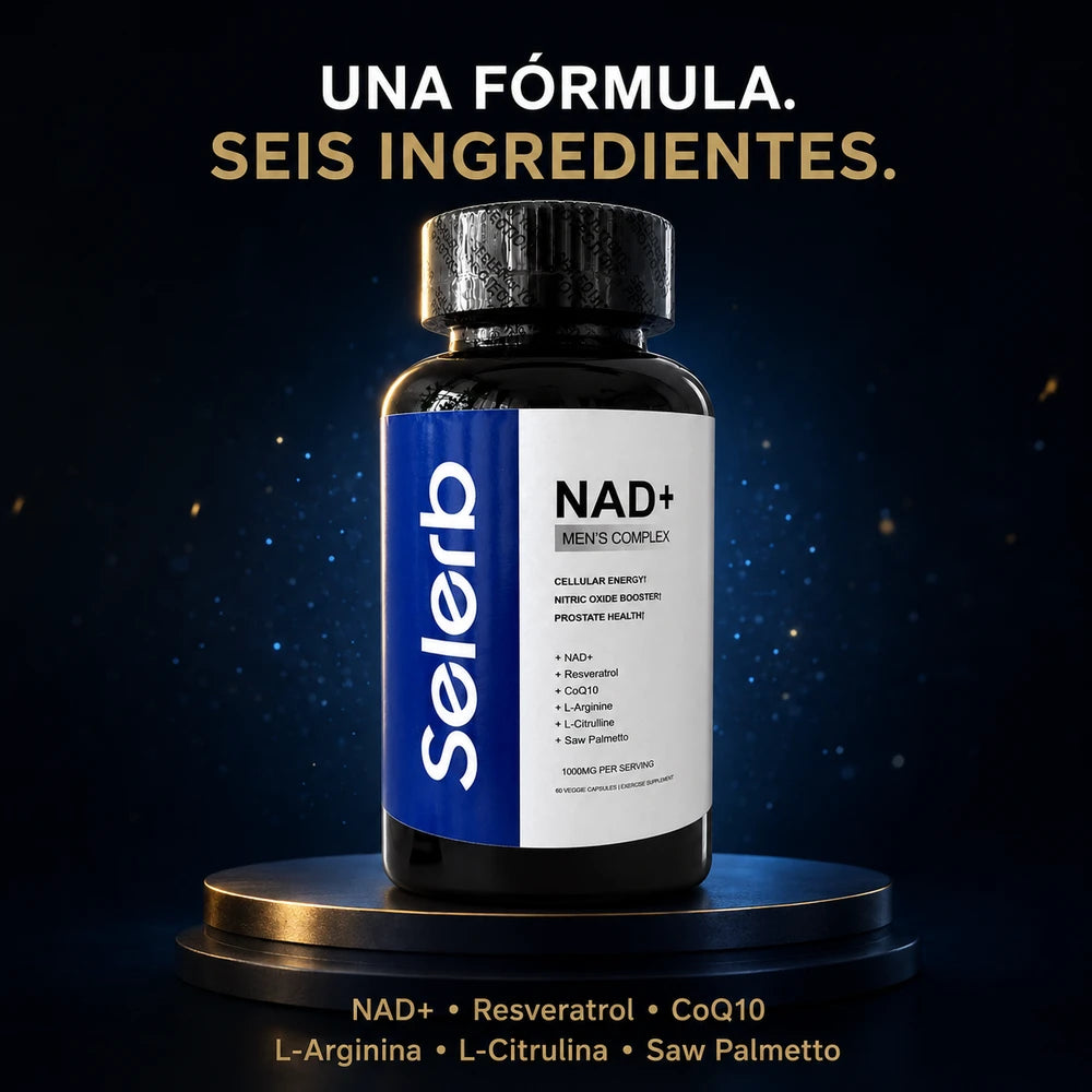 Selerb NAD+ Men’s Complex – Energía, Vitalidad y Bienestar Masculino | 60 Cápsulas