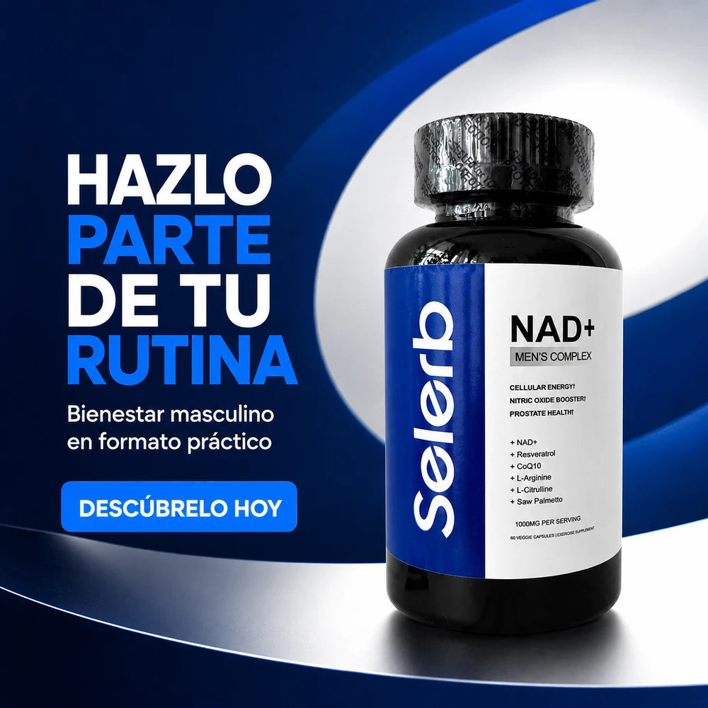 Selerb NAD+ Men’s Complex – Energía, Vitalidad y Bienestar Masculino | 60 Cápsulas