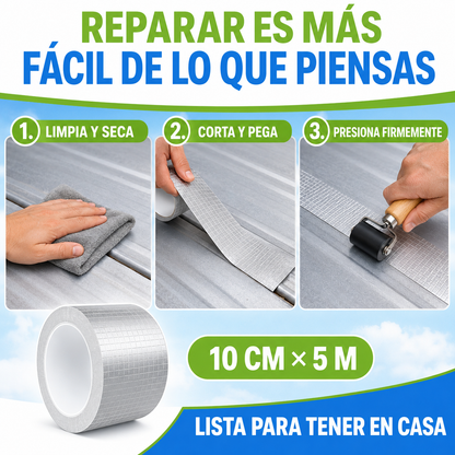 Cinta Tapa Gotera De Butilo 10cm X 5mts
