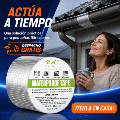 Cinta Tapa Gotera De Butilo 10cm X 5mts