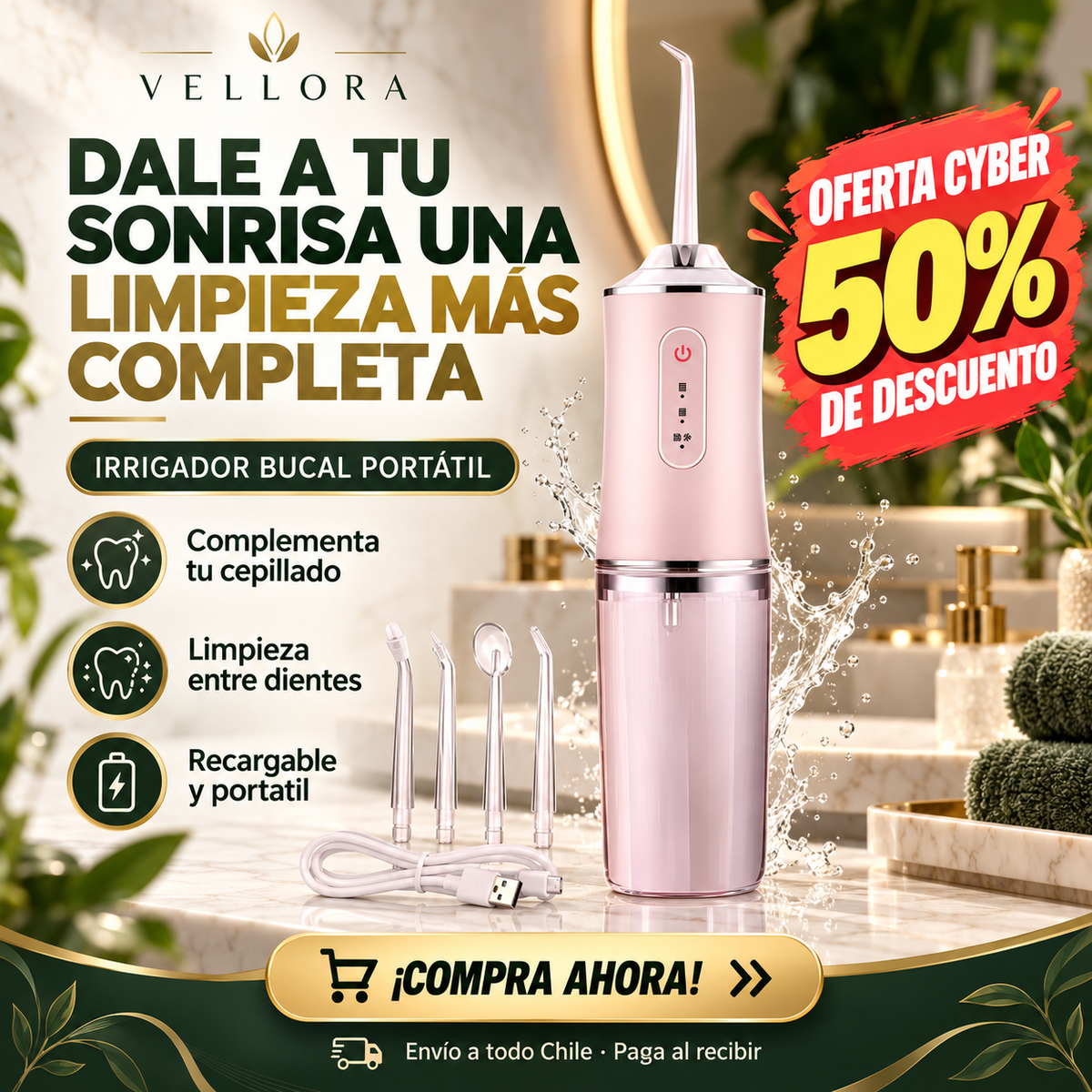 ¿Restos de comida entre tus dientes? Dale a tu sonrisa una limpieza más completa 💧🦷